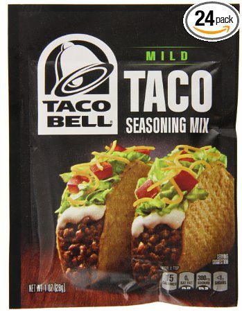 Taco Bell Seasoning Mix Mild, 1 Ounce (Pack of 24)