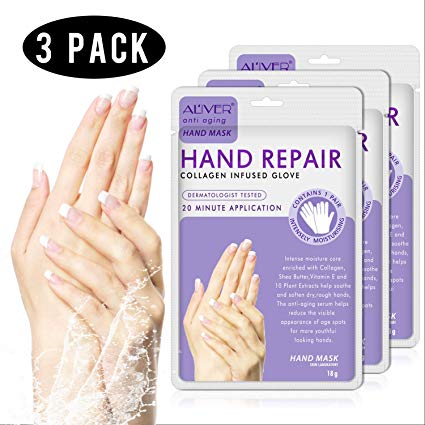 Hand Peel Mask 3 Pack, Spa Gloves Moisture Enhancing Gloves for Dry Hands, Exfoliating Hand Peeling Mask, Repair Rough Skin for Men Women