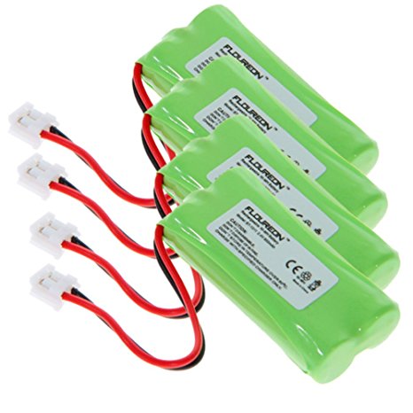 Floureon 4 Packs 2.4V 900mAh Rechargeable Cordless Phone Telephone batteries for AT&T/Lucent BT-18433 BT-184342 BT-28433 BT-284342 BT-6010 BT-8000 BT-8001 BT-8300