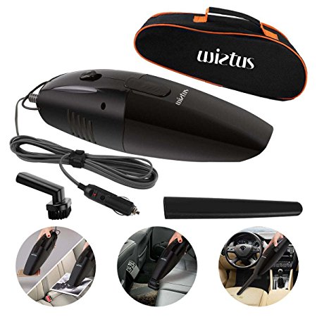 Wietus 12V,75W Portable Handheld Car Vacuum Cleaner-Cleaner Dustbuster Hand Vacuum with a Portable Bag and 14.8 FT(4.5M) Power cord(P/N:145)