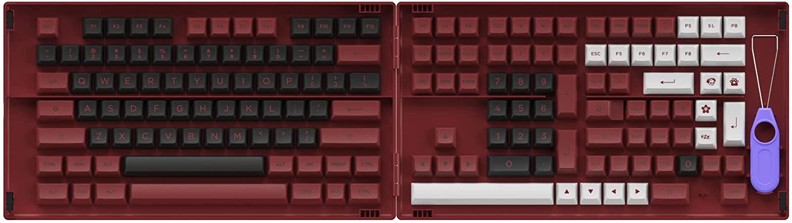 EPOMAKER AKKO Bred ASA Profile Double-Shot PBT 158 Keys Full Keycaps Set for Mechanical Keyboard Replacement (ASA Profile, Bred)