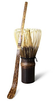 Purple Bamboo Matcha Green Tea Whisk Chasen 100 Prong with Chashaku Scoop for Japanese Tea Ceremony and Everyday Use