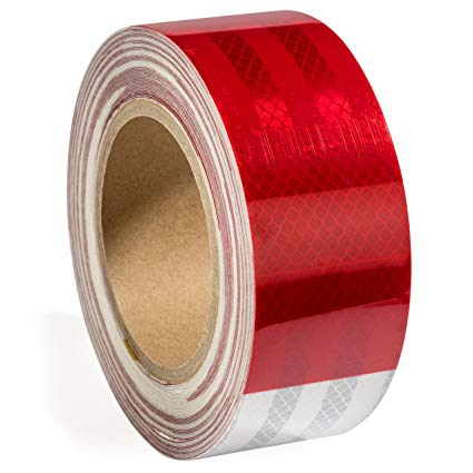 2" X 50 ft Reflective Safety Tape DOT Approved Red White For Trailers 2 Inch - Reflector Tape High Intensity Grade Trailer Trucks Auto Reflectors -Typhon East