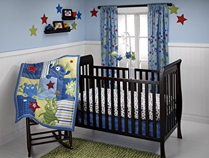 Little Bedding 3 Crib Piece Set, Monster Babies