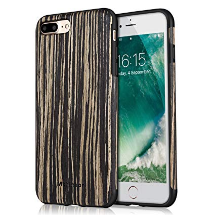 Mthinkor iPhone 8 Plus Case iPhone 7 Plus Case Soft Wood Slim Case for iPhone 7 Plus and iPhone 8 Plus (Black Sandalwood)