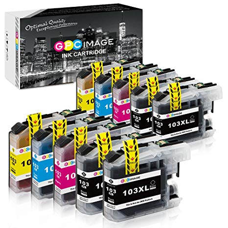 GPC Image Compatible Ink Cartridge Replacement for Brother LC103XL LC103 XL LC 103 to use with MFC-J870DW MFCJ6920DW MFCJ4510DW MFCJ875DW MFC-J470DW (4 Black, 2 Cyan, 2 Magenta, 2 Yellow, 10-Pack)