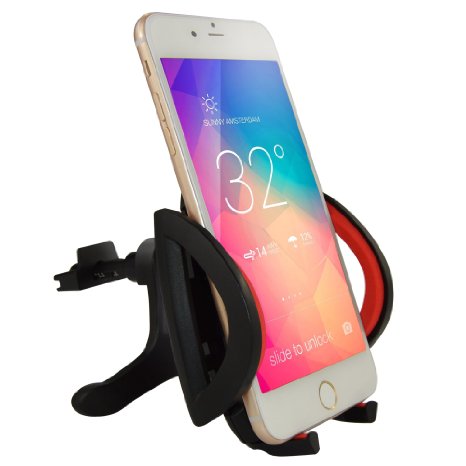 Car Mount,Ipow® Universal Smartphone Car Air Vent Mount Holder Cradle With A Quick Release Button For iPhone 6 6  6S 6S Plus 5S 5,iPod Touch,Samsung Galaxy S5 S4/3 Note 2/3,Nexus,Nokia,LG G3,HTC,Black