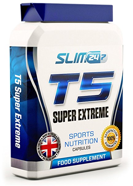 T5 Fat Burners x90 Capsules - T5 Super Extreme Max Strength Thermogenic Fat Burner - Diet Slimming Pills for Weight Loss | Suppress Appetite, Boost Metabolism and Increase Energy for Men and Women