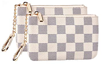 Rita Messi Luxury Checkered Zip Coin Pouch Purse -  