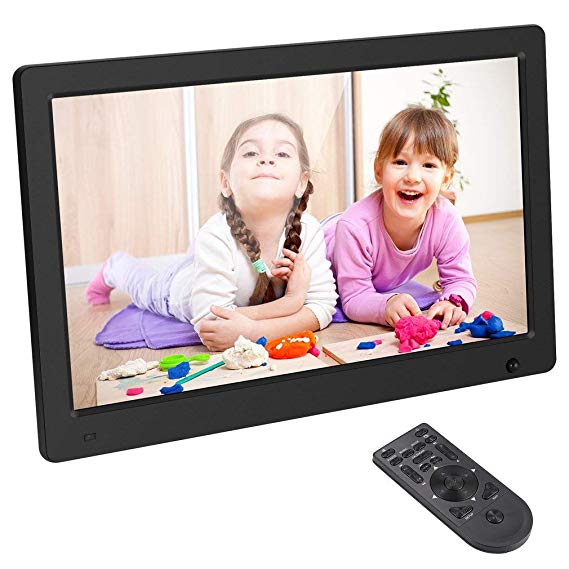 Digital Photo Frame,OUTAD 12-inch IPS with Motion Sensor & Picture Rotation Function Built-in Speaker Slideshow for HD Dispalying Photo Support Video & MP3 Music Playback (Black)