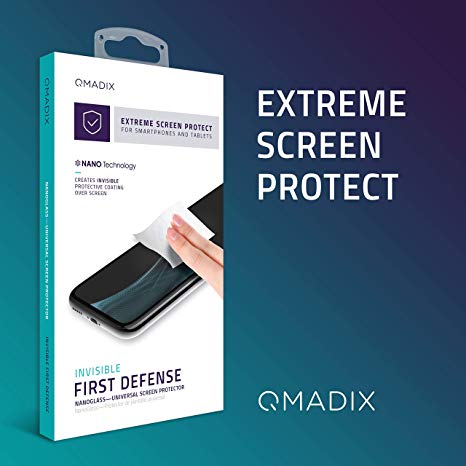QMADIX Invisible First Defense Nano Liquid Screen Protector [Scratch Resistant] for All iPhone, iPad, Apple Watch, Samsung Phones - Extreme Liquid Glass Protection - No Replacement Guarantee