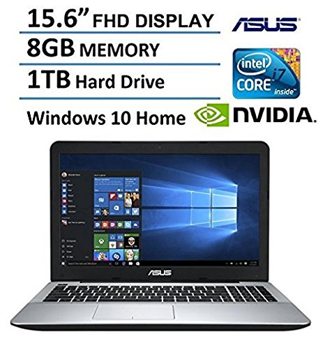 2016 Newest ASUS Flagship 15.6" Full HD (1920 x 1080) Laptop, Intel Core i7-6500U Processor, 8GB RAM, 1TB 7200rpm HDD, NVIDIA GeForce 940M, DVD, Bluetooth, HDMI, Webcam, Windows 10, Matt Silver IMR