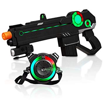 Ranger 1 Laser Tag Reality Gaming Kit with 4 Guns, 4 Vests, 225ft Shooting Range, Unique LED Heads-Up Display, World-First 100% Gun/Vest Synchronization, Smoke-Like Water Vapor Emitter, Built-To-Last-