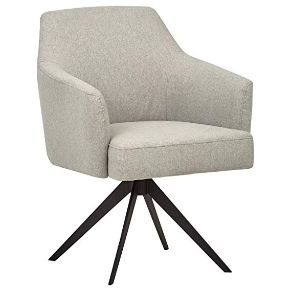 Rivet Mid-Century Swope Curved Arm Swivel Office Chair, 26" W, Felt Grey