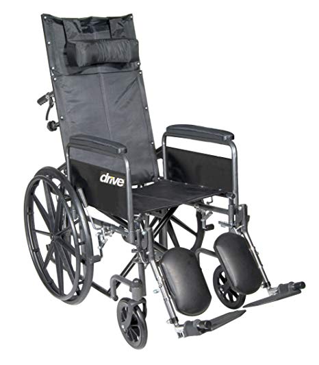 Drive Medical SSP20RBDFA Silver Sport Reclining Wheelchair with Elevating Leg Rests