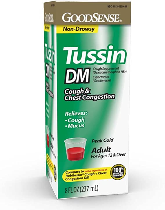 GoodSense Tussin DM, Cough Suppressant & Expectorant, 8 Fluid Ounces