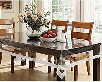 Kuber Industries Dining Table Cover Transparent 6 Seater (6090 Inches)