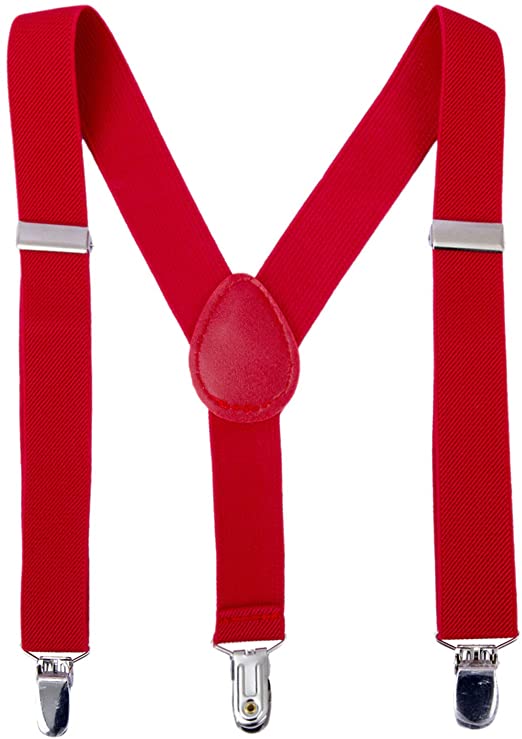 Suspenders for Boys Child Kids Adjustable - Elastic Y Shape Soild Color Suspender