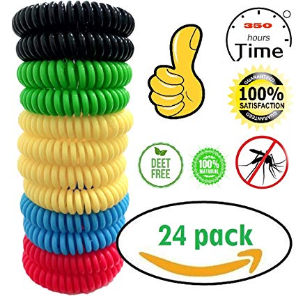 24 Pack Mosquito Repellent Bracelet，Indoor & Outdoor Waterproof Pest Control Mosquito Bracelets（New Version) (24)