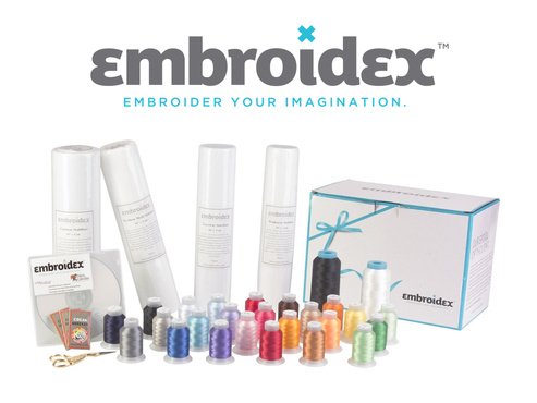 Embroidex Embroidery Machine Starter Kit - Everything Needed to Do Machine Embroidery Plus Bonus Embroidery Designs and Instructional CD