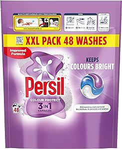 Persil Colour Protect 3 in 1 Washing Capsules keeps colours bright outstanding stain removal in quick & cold washes 48 washes