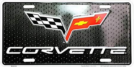 HangTime Corvette Novelty Front License Plate 6x12 Metal Car Tag
