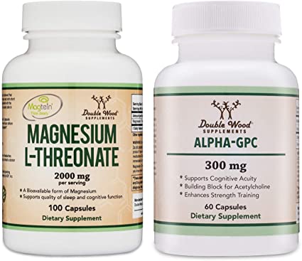 Magnesium L-Threonate (Magtein) and Alpha GPC Bundle - Two Essential Nutrients (Choline and Magnesium) for Cognitive Function Support