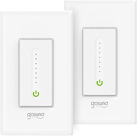 Smart Dimmer Switch, Gosund Dimmer Switches Works with Alexa Google Home,Timer Function,App Remotely Control, ETL and FCC Listed (2 Pack)