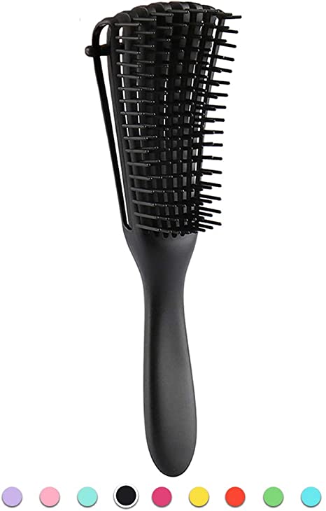 Detangling Brush for Natural Hair-Detangler for Afro America 3a to 4c Kinky Wavy, Curly, Coily Hair, Detangle Easily with Wet/Dry, Apply Conditioner/Oil - 1 Pack (Black)