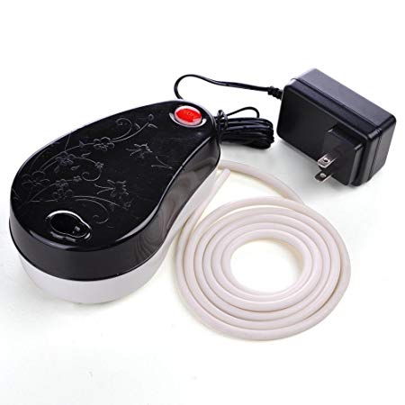 AW Black Mini Air Compressor w/Hose Built-in Airbrush Holder Makeup Nail Tattoo Art Hobby Beauty