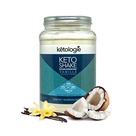 Ketologie® Vanilla Keto Protein Shake | Best Ketogenic Nutritional Shake | Low Carb High Fat (LCHF) Keto Shake | Helps Burn Fat, Increases Energy & Kickstarts Ketosis