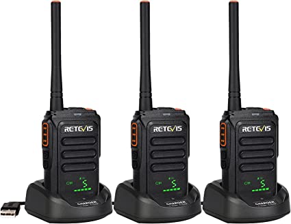 Retevis RB38V MURS Radio Walkie Talkies, Two Way Radios Long Range Rechargeable, Detachable Antenna, NOAA, LCD Display, for Outdoors Sking Camping (3 Pack Adapter Not Included)