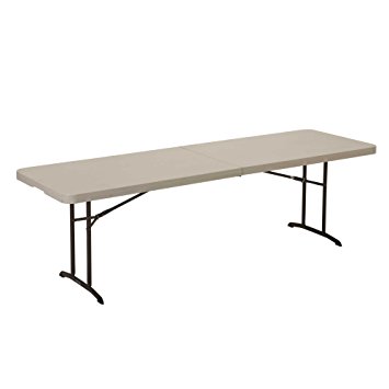 Lifetime 80175 Fold In Half Banquet Table, 8 Feet, Almond