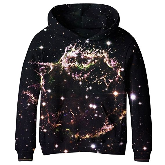 SAYM Teen Boys' Galaxy Fleece Sweatshirts Pocket Pullover Hoodies 4-14Y