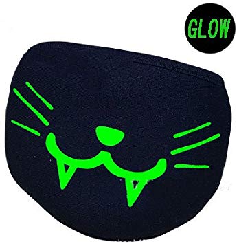 Glow in The Dark Cotton Masks Cute Bear and Demon Half Mouth 3D Face Mask Anti Dust Muffle Face Mouth Mask for Cycling Party