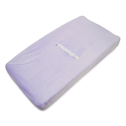 American Baby Company Heavenly Soft Chenille Fitted Contoured Changing Pad Cover, Lavender