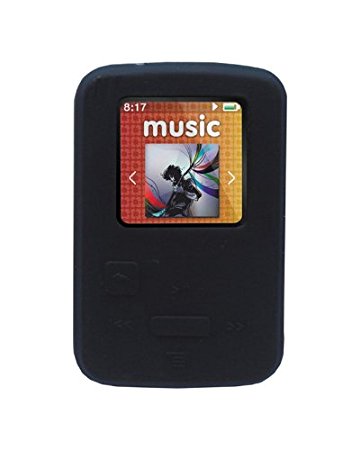 iShoppingdeals - for Sandisk Sansa Clip Zip 4GB 8GB MP3 Player 2011 Model Soft Rubber Silicone Skin Case Cover- Black