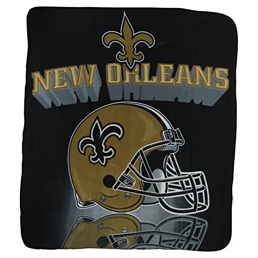 New Orleans Saints Lightweight Fleece Blanket (Measures Approx. 50" x 60")