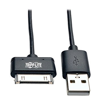 TRIPP LITE 30-Pin to 10'' USB Sync Charge Cable Apple MFi Certified, Black (M110-10N-BK)