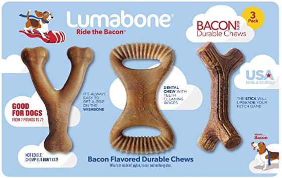 lumabone Durable Chew Toys, Bacon Flavored (3 pk.)