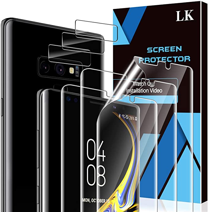 6 Pack LK 3 Pack Screen Protector   3 Pack Camera Lens Protector Compatible with Samsung Galaxy Note 9, in-Display Fingerprint Support, HD Ultra-Thin, Flexible TPU Film