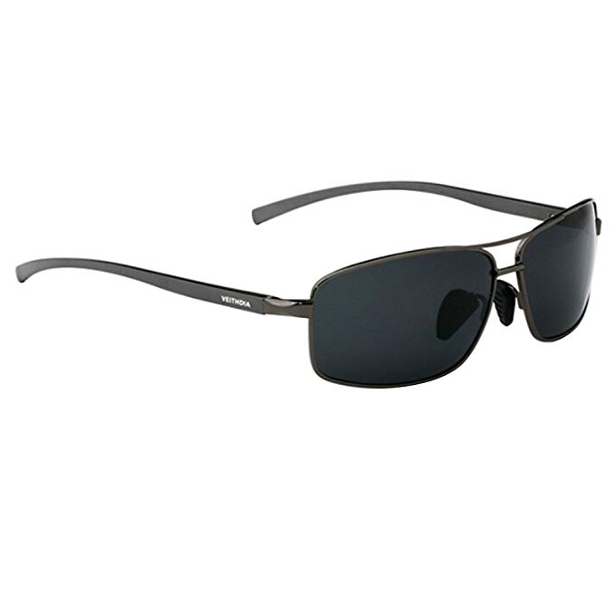 Softmusic Mens Cool Alloy Anti-UV Driving Eyewear Polarized Sun Glasses Casual Sunglasses