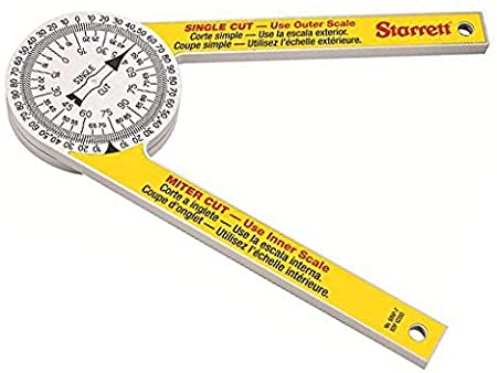 Starrett 505P-7 Miter Saw Protractor (7" Yellow & White)