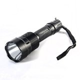 Forrader C12 CREE XM-L2 U3 Super-bright LED Flashlight Torch Light with Tail Button Switch Controlled by 5-mode Black Flashlight Only