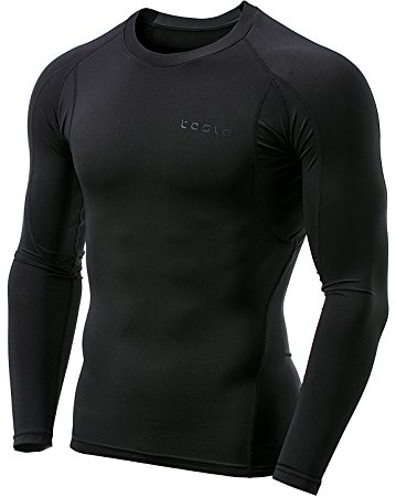 Tesla Men's Long Sleeve T-Shirt Baselayer Cool Dry Compression Top MUD11 / MUD01