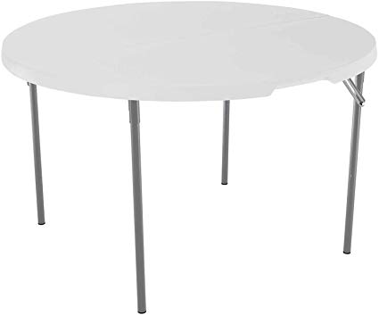 LIFETIME 80809 Round Fold in Half Table, Almond