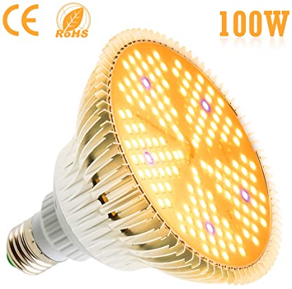 100W LED Plant Light Bulb - Flowlamp 150 LED Grow Light Bulb for Indoor Plants, 160 Degree E27 Full Spectrum Plant Grow Lamp for Vegetables Flower Hydroponic Seed Organic Growing Greenhouse Plants