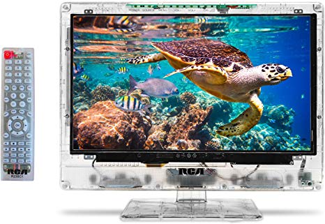 RCA 15” Clearview HDTV | Transparent LED HD Television, High Resolution Wide Screen Monitor w/HDMI, VGA, RF Antenna Jack Inputs. Including Full Function Remote.