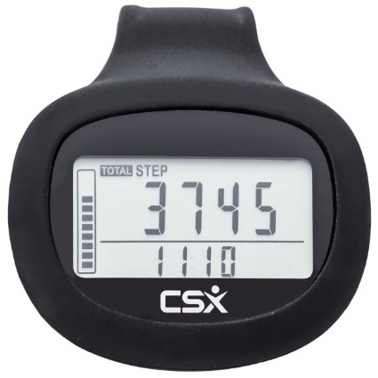 CSX Small Walking 3D Pedometer Fitness Activity Tracker with Clip P341 Black