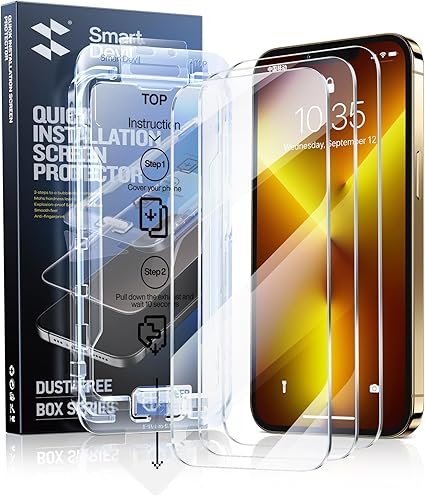 SmartDevil 3 Pack Screen Protector for iPhone 13 Pro Max/iPhone 14 Plus (6.7 Inch) Tempered Glass, HD Clear Film, Easy Installation, Dust-Free & Bubble-Free